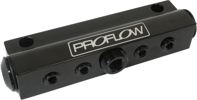 Proflow Billet Vacuum Manifold 7 Port w/ACC, Black - PFE457BK PFE457BK