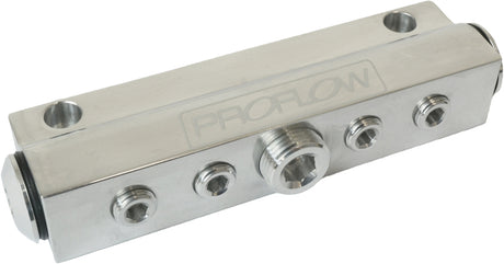 Proflow Billet Vacuum Manifold 7 Port w/ACC, Polished - PFE457P PFE457P