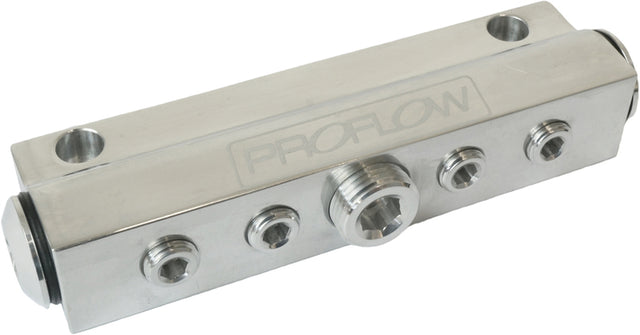 Proflow Billet Vacuum Manifold 7 Port w/ACC, Polished - PFE457P PFE457P