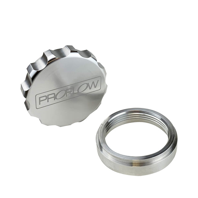Proflow Weld On Female Bung & Male Cap Assembly Aluminium 2in, Natural - PFE460-32 PFE460-32