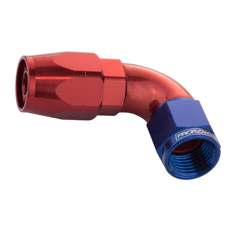 Proflow Fitting Hose End 90 Degree Full Flow -10AN, Blue/Red - PFE503-10 PFE503-10