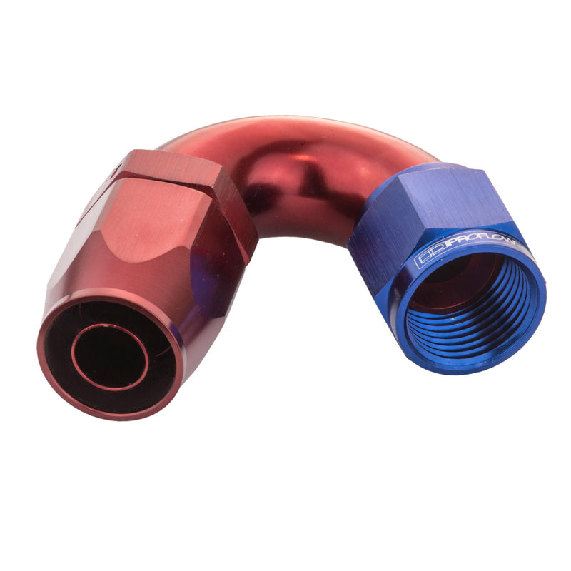 Proflow Fitting Hose End 150 Degree Full Flow -06AN, Blue/Red - PFE505-06 PFE505-06