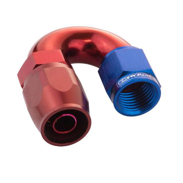 Proflow Fitting Hose End 180 Degree Full Flow -12AN, Blue/Red - PFE506-12 PFE506-12