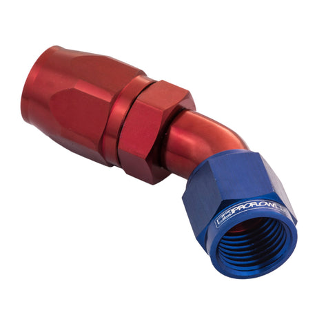 Proflow Fitting Hose End 30 Degree Full Flow -06AN, Blue/Red - PFE507-06 PFE507-06
