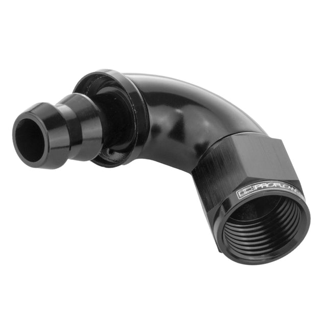 Proflow 120 Degree Fitting Hose End Full Flow Barb to Female -08AN, Black - PFE514-08BK PFE514-08BK