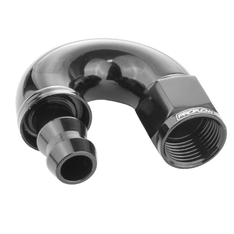 Proflow 180 Degree Fitting Hose End Full Flow Barb to Female -08AN, Black - PFE516-08BK PFE516-08BK