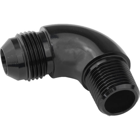 Proflow 90 Degree Full Flow 1/8in. NPT To Male -04AN Flare to NPT Adaptor, Black - PFE522-04BK PFE522-04BK