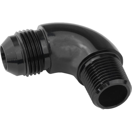Proflow 90 Degree 1/4in. NPT To Male -06AN Flare to NPT Adaptor, Black - PFE522-06BK PFE522-06BK