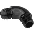 Proflow 90 Degree Full Flow 1/2in. NPT To Male -08AN Flare to NPT Adaptor, Black - PFE522-08-08BK PFE522-08-08BK