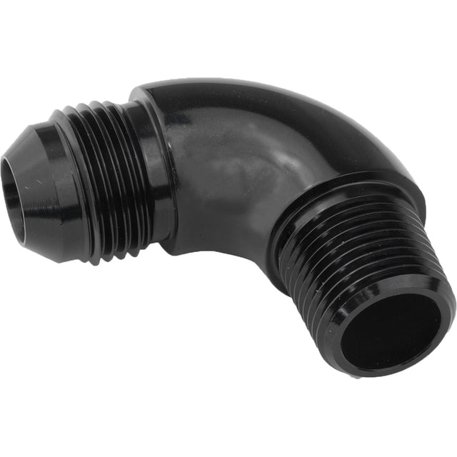 Proflow 90 Degree 1/2in. NPT To Male -10AN Flare to NPT Adaptor, Black - PFE522-10BK PFE522-10BK