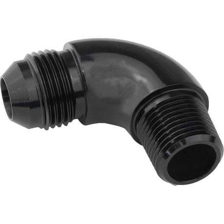 Proflow 90 Degree Full Flow 3/4 in. NPT To Male -16AN Flare to NPT Adaptor, Black - PFE522-16-12BK PFE522-16-12BK