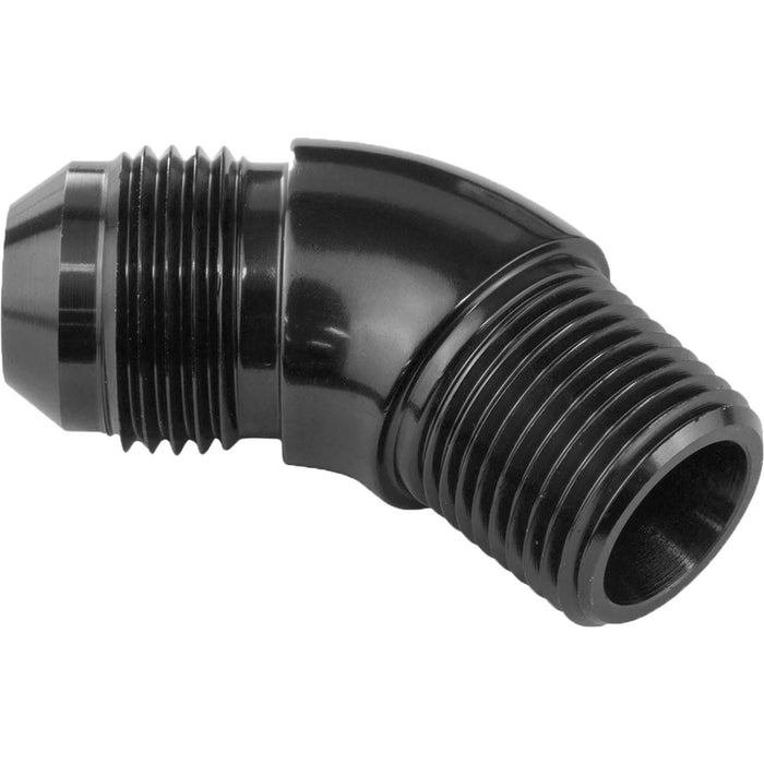 Proflow 45 Degree Full Flow 1/8in. NPT To Male -03AN Flare to NPT Adaptor, Black - PFE523-03BK