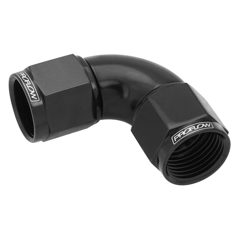 Proflow 90 Degree Female Flare Union Full Flow Swivel Hose End -04AN, Black - PFE535-04BK PFE535-04BK