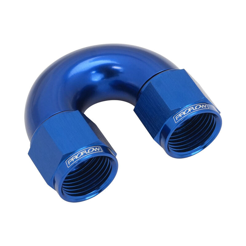 Proflow 180 Degree Female Flare Union Full Flow Swivel Hose End -06AN, Blue - PFE536-06 PFE536-06