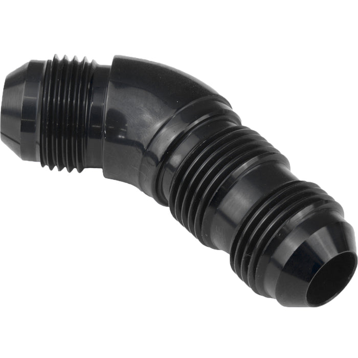 Proflow 45 Degree Male Fitting Bulkhead Adaptor -06AN, Black - PFE537-06BK