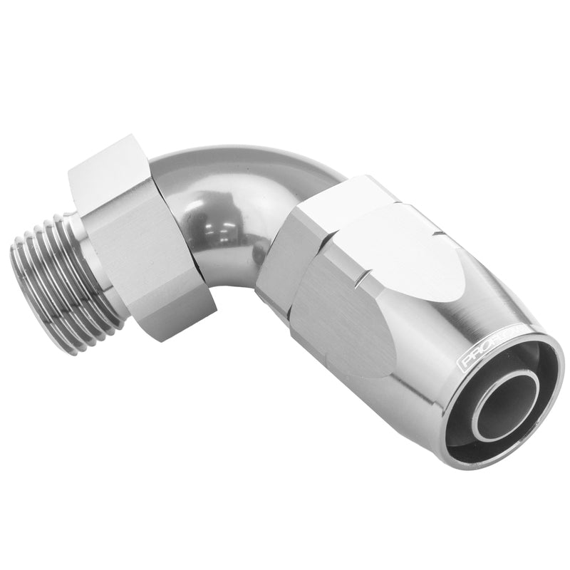 Proflow 45 Degree Fitting Hose End -08AN Orb Male To -10AN, Polished - PFE544-08-10HP PFE544-08-10HP