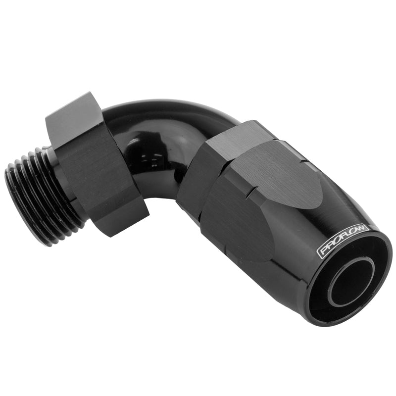 Proflow 90 Degree Fitting Hose End -12AN Orb Male To -12AN, Black - PFE549-12-12BK PFE549-12-12BK