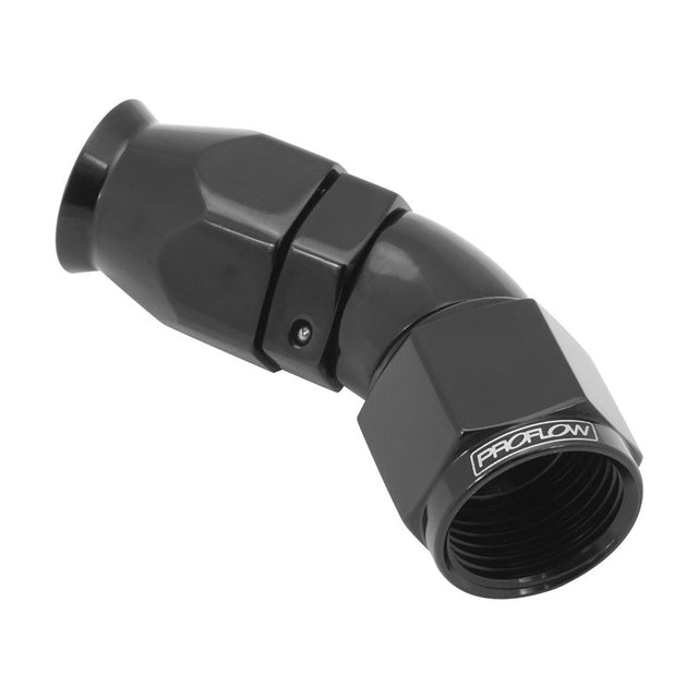 Proflow 45 Degree Fitting Hose End AN4 Suit PTFE Hose, Black - PFE572-04BK PFE572-04BK