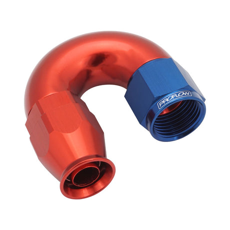Proflow 180 Degree Fitting Hose End AN4 Suit PTFE Hose, Red/Blue - PFE576-04RB PFE576-04RB