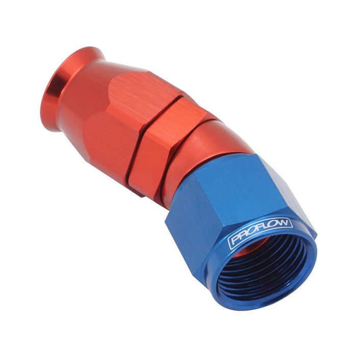 Proflow 30 Degree Fitting Hose End AN4 Suit PTFE Hose, Red/Blue - PFE577-04RB