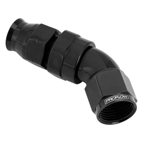 Proflow Full Flow 5/16in. Tube To Female -06AN Hose End, 45 Degree, Tube Adaptor, Black - PFE592-05BK PFE592-05BK