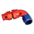 Proflow Full Flow 1/2in. Tube To Female -08AN Hose End, 90 Degree, Tube Adaptor, Blue/Red - PFE593-08 PFE593-08
