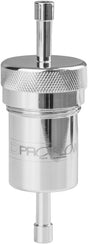 Proflow Fuel Filter Aluminium 1/4in. Hose barb 100 Micron Stainless Steel, Polished Silver - PFE606-04CH PFE606-04CH