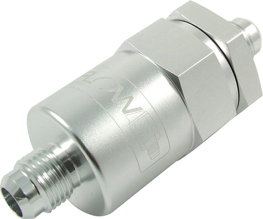 Proflow Billet Inline Aluminium Fuel Filter -06AN Silver 30 Micron - PFE609-06P PFE609-06P