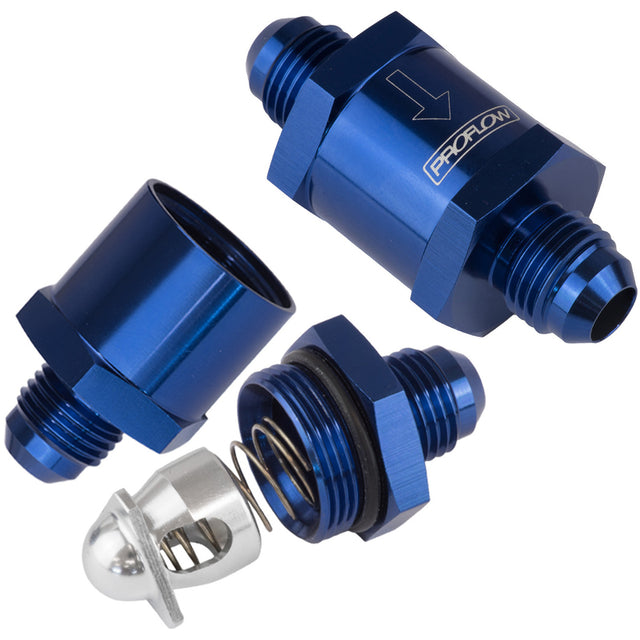 Proflow Fuel Check Valve, Black, Aluminium, -6 AN Male to -6 AN, Male - PFE612-06 PFE612-06