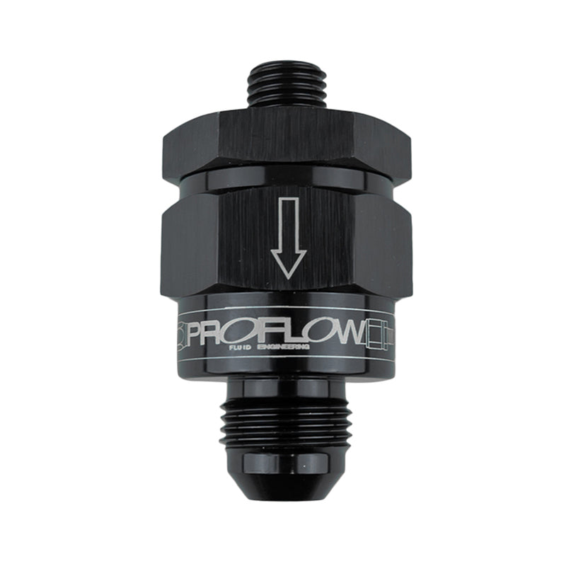 Proflow EFI Fuel Check Valve M12 x 1.25 To -06AN, Black - PFE619-06 PFE619-06