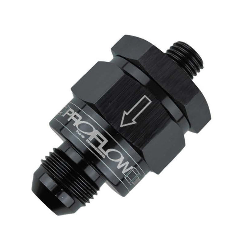 Proflow EFI Fuel Check Valve M12 x 1.25 To -08AN, Black - PFE619-08 PFE619-08