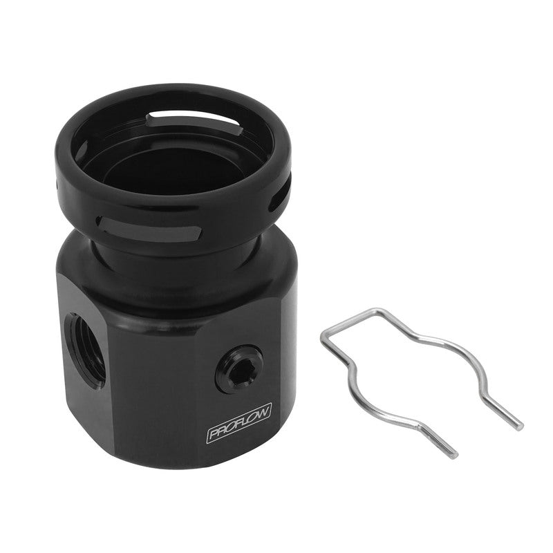 Proflow Bosch Fuel Regulator Adaptor, AN6 ORB Ports, 1/8'' NPT Port, Inline, Black - PFE659BK PFE659BK