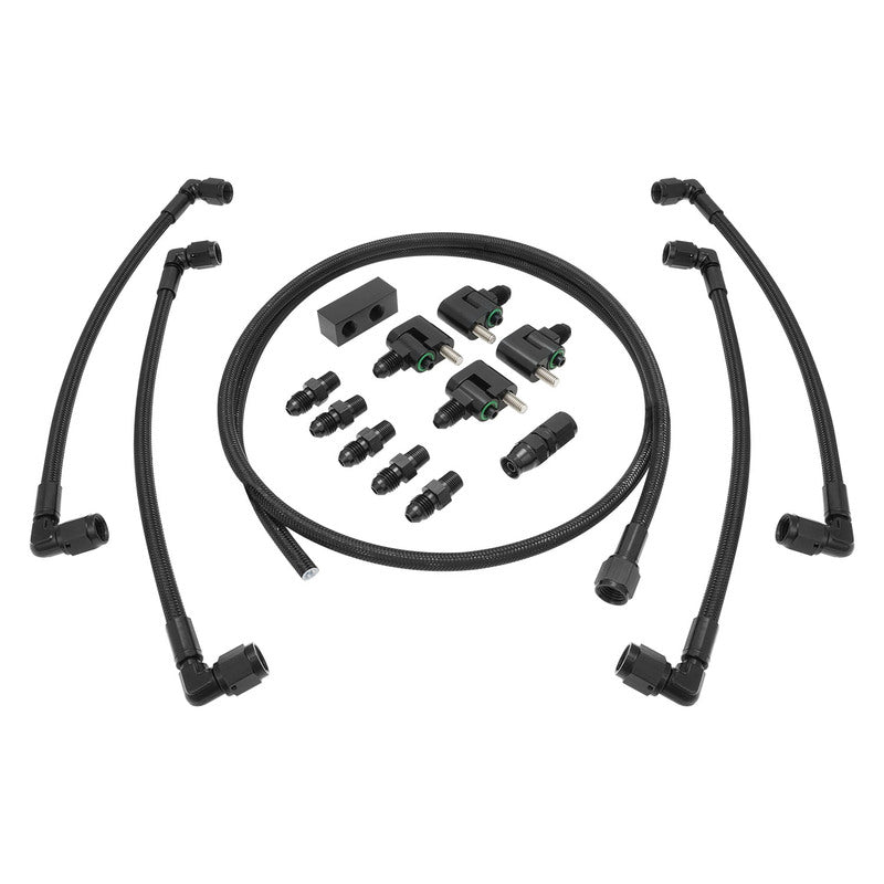 Proflow Engine Steam Line Vent Kit, Holden Commodore LS1/LS2/LS3, 4 Port, Black PTFE Stainless Steel Braid - PFE662-LSKIT4 PFE662-LSKIT4