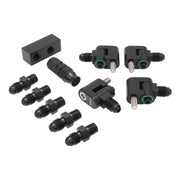 Proflow Engine Steam Line Vent Kit, Holden Commodore LS1/LS2/LS3, 4 Port, Black PTFE Stainless Steel Braid - PFE662-LSKIT4