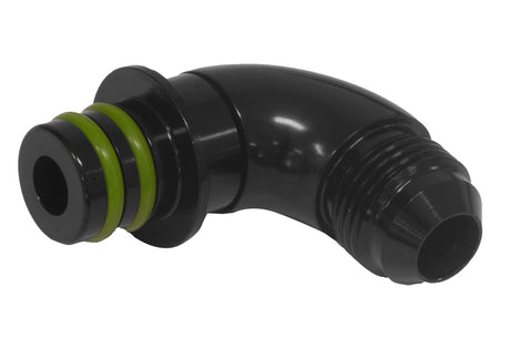 Proflow Fitting Transmission Adaptor For Ford ZF to AN Hose End, 90 Degree, Black AN8 - PFE674-08-90 PFE674-08-90