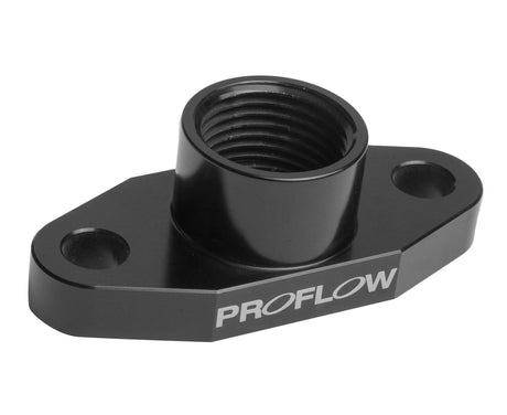 Proflow Adapter, Turbo Oil Drain, 52mm T3/T4 Aluminium Adaptor -08AN Female Black - PFE676BK PFE676BK
