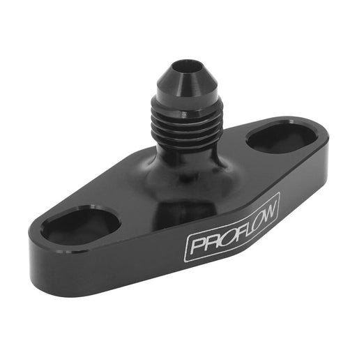 Proflow Turbo Oil Feed Adaptor, 38-44mm Bolt Centre, AN4 Male, Aluminium, Black - PFE694BK PFE694BK