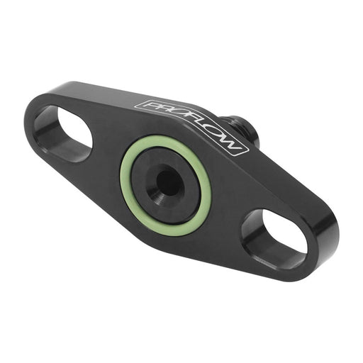 Proflow Turbo Oil Feed Adaptor, 38-44mm Bolt Centre, AN4 Male, Aluminium, Black - PFE694BK