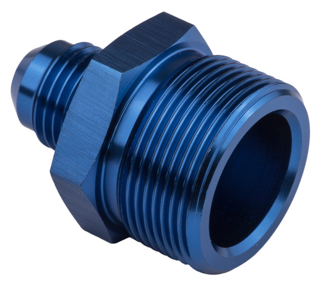 Proflow Fitting, Inlet Fuel Straight Adaptor Quadrajet Male -06AN To 1in. x 20, Blue - PFE708-06 PFE708-06