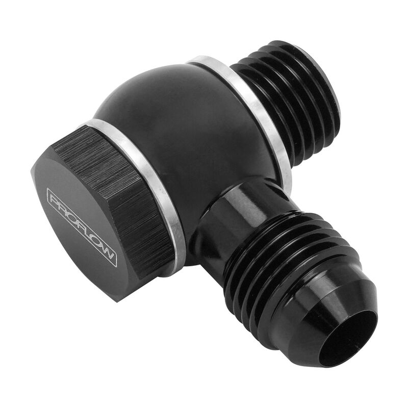 Proflow Banjo Fitting Kit, Suit Ford / GM Transmissions 1/4'' NPSM To -06AN Male, Black, Each - PFE710-06-KIT PFE710-06-KIT