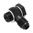 Proflow Fitting, Fuel Inlet Banjo Kit, 9/16''-24 To AN6 , Suits Holley Side Pivot Bowl, Barry Grant, FiTech, Black - PFE722-06-ANBK PFE722-06-ANBK