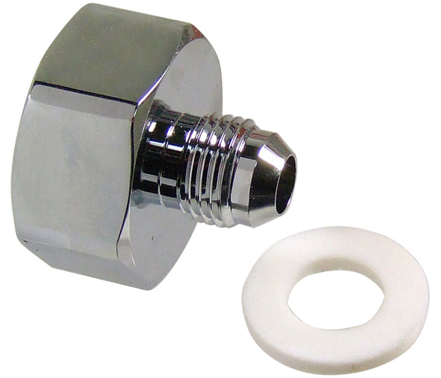 Proflow Nitrous Bottle Nut, Aluminium, Black Anodised, 1 in. Female to -4 AN Male, Each - PFE759-04 PFE759-04