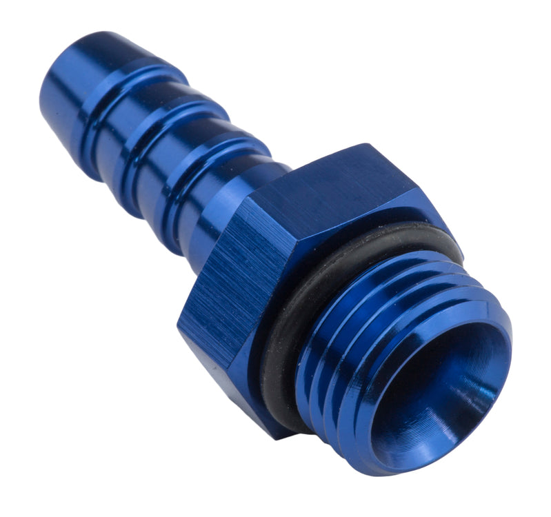 Proflow Fitting adaptor AN 8 Male Hose End To 3/8in. Barb, Blue - PFE790-08-06 PFE790-08-06