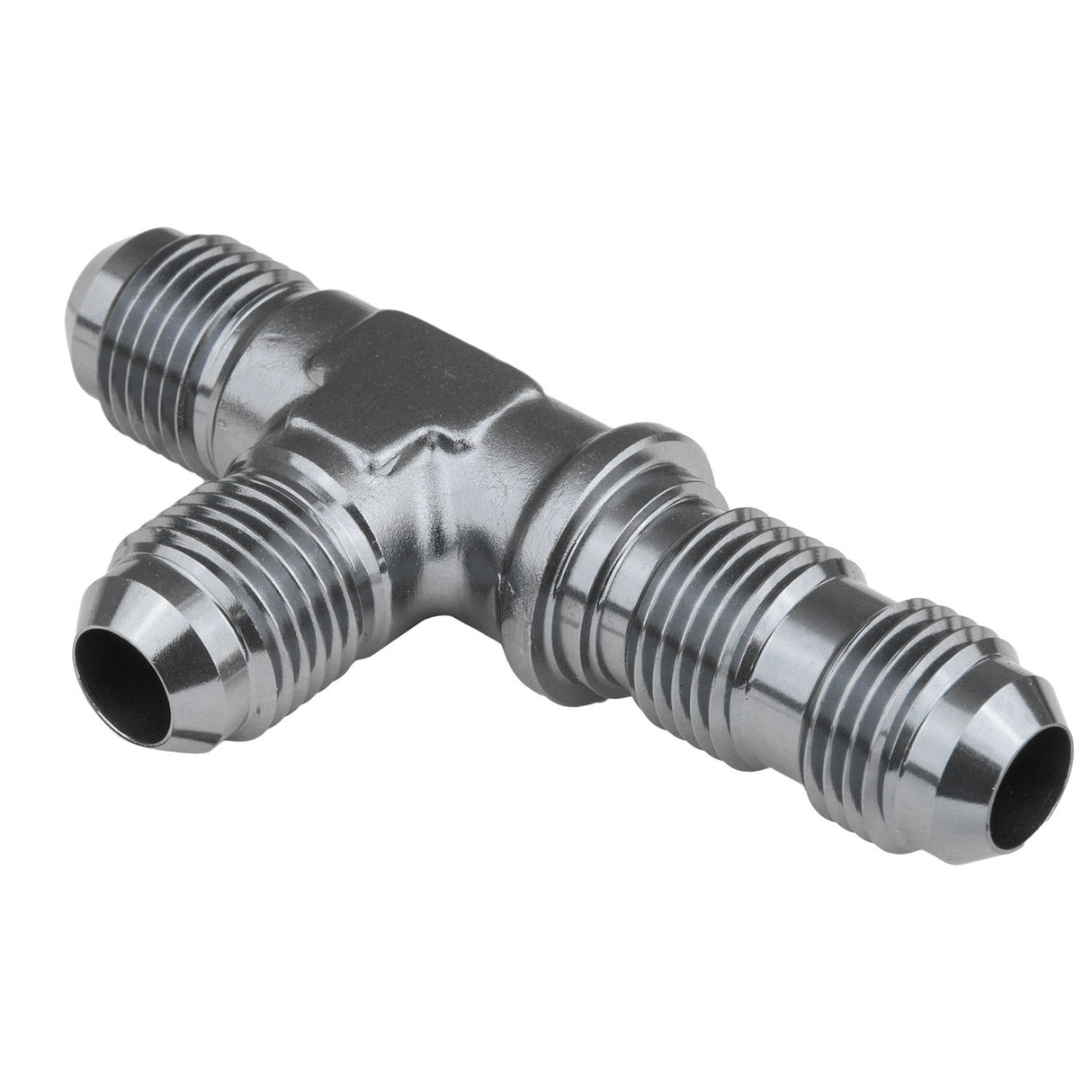 Proflow Fitting, Adaptor -04AN Flare Bulkhead Run Tee Silver - PFE804-04S PFE804-04S