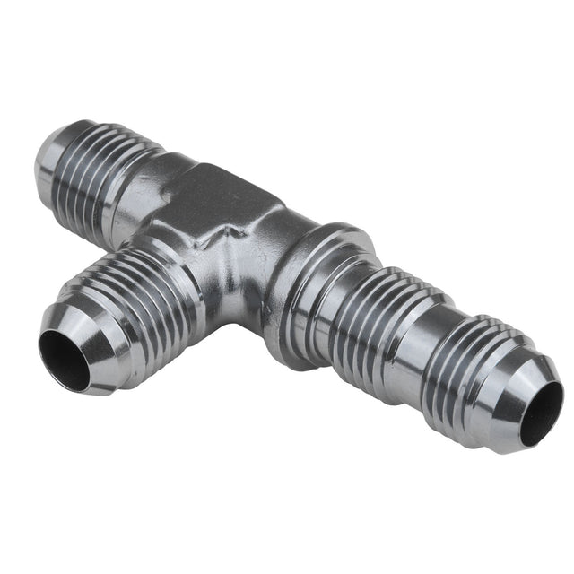 Proflow Fitting, Adaptor -04AN Flare Bulkhead Run Tee Silver - PFE804-04S PFE804-04S