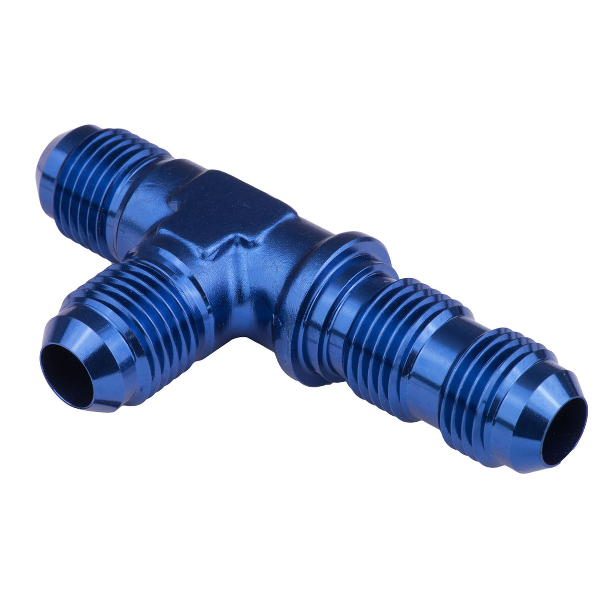 Proflow Fitting, Adaptor -08AN Flare Bulkhead Run Tee, Blue - PFE804-08 PFE804-08