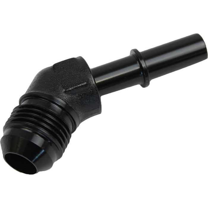 Proflow 5/16in. Male Fitting Quick Connect 45 Degree To -06AN Male Fitting, Black - PFE809-01BK