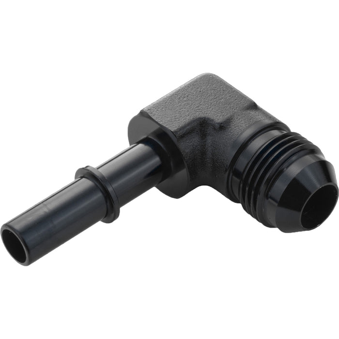 Proflow 5/16in. Male Fitting Quick Connect 90 Degree To -06AN Male Fitting, Black - PFE810-01BK