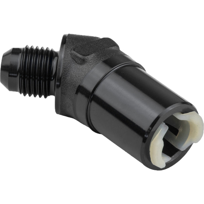 Proflow 5/16in. Female Fitting Quick Connect 45 Degree To -06AN Male, Black - PFE811-01BK