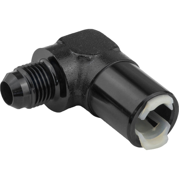 Proflow 5/16in. Female Fitting Quick Connect 90 Degree To -06AN Male, Black - PFE812-01BK